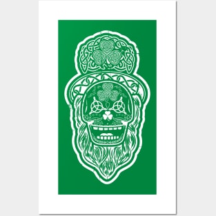 Celtic Sugar Skull (green) Posters and Art